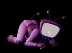 3d_animation 3d_model 3d_render ass_up deltarune gif nwolc-ydneb robot robotic tailwag tenna_(deltarune) tv_head