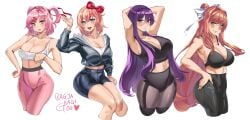 4girls bagjakagi_gou doki_doki_literature_club monika_(doki_doki_literature_club) natsuki_(doki_doki_literature_club) sayori_(doki_doki_literature_club) yuri_(doki_doki_literature_club)