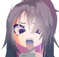 1girl 2d 2d_(artwork) 2d_artwork artgirlz deviantart eye_contact full_face_blush girl hair ibispaint ibispaint_(artwork) ibispaintx looking_at_viewer looking_pleasured mouth_open purple_eyes purple_hair straight teeth tongue_out twitter violet_eyes violet_hair white_skin wide_open_mouth women