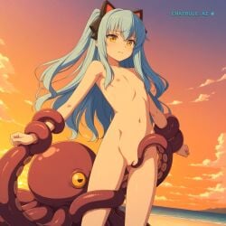 1440p 1girl 8k ai_assisted ai_generated animal_ears anime anime_coloring anime_screenshot bangs beach blue_hair cat_ears cinematic detailed_background fake_animal_ears flat_chest freckles hair_between_eyes long_hair navel nipples nude skinny slim_body small struggling sunset tentacles tight_pussy tio_plato two_side_up uhd worried yellow_eyes young youthful