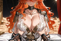 1boy 1girl ai_assisted ai_generated augusta_(wuthering_waves) bangs belt blush bracelet breast_grab breasts cleavage curvaceous curvy curvy_female curvy_figure dress earrings female grabbing groping guided_breast_grab hetero huge_breasts indoors jewelry large_breasts long_hair miyuai necklace pov sky solo_focus thick thick_ass thick_butt thick_hips thick_legs thick_thighs voluptuous voluptuous_female wide_hips wide_thighs wuthering_waves