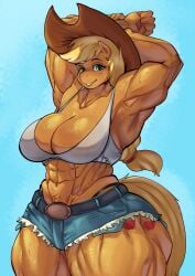 1female 1girl 1girls applejack_(mlp) equestria_girls my_little_pony
