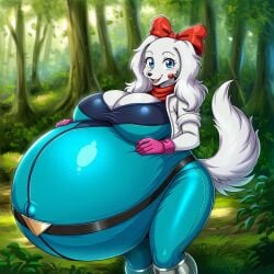 ai_generated anthro anthro_only canid canine canis clothed clothed_female clothing day domestic_dog dress fay_spaniel female female_anthro female_only female_pokemon furry furry_female furry_only holding_pregnant_belly hyper_pregnancy indoors lazybonesai looking_at_viewer nintendo pregnant pregnant_anthro pregnant_belly pregnant_female solo solo_anthro solo_female solo_furry spaniel star_fox