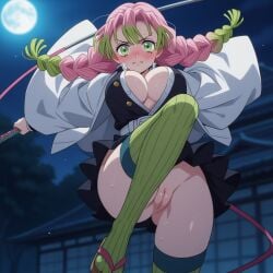ai_generated kanroji_mitsuri night stable_diffusion visible_pussy