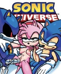 1girls accurate_art_style amy_rose anthro archie_comics blue_fur breasts gloves green_eyes metal_sonic nipples penis pink_fur red_eyes sonic_(series) sonic_the_hedgehog sonic_the_hedgehog_(archie) sonic_the_hedgehog_(series) sonic_universe vaginal_insertion vaginal_penetration vaginal_sex white_gloves