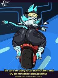 1girls ass big_ass bottom_heavy breasts bubble_butt deltarune dialogue fat_ass female female_only floating_hands helmet huge_ass large_ass looking_at_viewer looking_back massive_ass motorcycle png robot robot_girl solo tail talking_to_viewer tasque_manager_(deltarune) text thick_ass thick_thighs thunder_thighs tongue tongue_out turismoturbo vehicle wide_hips
