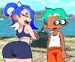 1boy 1boy1girl 1girls mechanic_(splatoon_raiders) octoling scott_falco scottfalco_(artist) shiver_(splatoon) shiver_hohojiro splatoon splatoon_(series) splatoon_raiders tagme