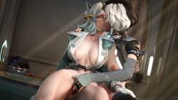 2girls 3d animated biting_lip blender bouncing_breasts cutegals female female_focus female_only fingering fox fox_girl french_kiss french_kissing kissing kissing_cheek kissing_neck marvel_rivals medium_breasts moan moaning moaning_in_pleasure saliva saliva_string saliva_trail sweat tagme tongue video yuri