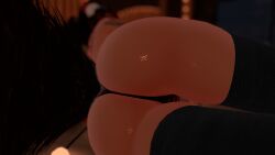 ass ass_focus female female_only fox_girl nude nude_female red_hair tattoo thighhighs vr vrchat vrchat_avatar vrchat_media
