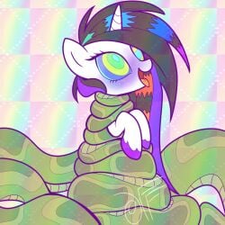 2d_(artwork) ahe_gao asphyxiation bondage bound choking coiling coils constriction digital_drawing_(artwork) dubious_consent emo equid equine fan_character feral fetish fizzyfox_(artist) friendship_is_magic full_color hasbro hypnosis hypnotic_eyes hypnotized imminent_death imminent_vore kink my_little_pony no_sex no_visible_genitalia pony predicament_bondage reptile scene self_upload snake squeezing tongue_out turning_blue unicorn