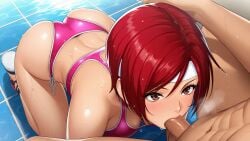 ai_generated blowjob fellatio king_of_fighters kof milf older_woman_and_younger_man oral_sex shingo_yabuki the_king_of_fighters vanessa_(kof)