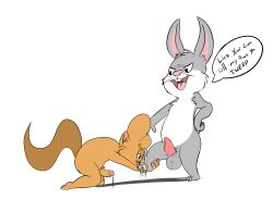 anthro balls bodily_fluids buckteeth circumcised cleaning cum cum_on_feet cut_(disambiguation) dominant erection eyewear feet foot_fetish foot_lick foot_play genital_fluids genitals glasses hi_res hopps_(character) lagomorph leaking_precum leporid licking male male/male mammal penis precum pubes rabbit rodent sciurid submissive teeth tongue tongue_out twee twerpishimp