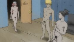 1girls 2boys before_sex black_hair breasts imminent_sex imminent_threesome mmf multiple_boys nakadashi naked nara_shikamaru naruto naruto_(classic) naruto_(series) naruto_shippuden nipples nude penis ponytail pubic_hair red_hair tayuya temon tied_hair turban uzumaki_naruto walk-in walking yellow_hair