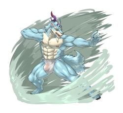 2022 5_fingers abs air_manipulation anthro asian_clothing asian_mythology beard biceps biped blue_body blue_fur blue_hands blue_tail bodily_fluids brown_nose chinese_mythology claws clothing colored east_asian_clothing east_asian_mythology elemental_manipulation eyebrows facial_hair fingers fundoshi fundoshi_only fur hi_res horn humanoid_hands japanese_clothing kirin male multicolored_body muscular muscular_anthro muscular_male muscular_thighs mythology nipples open_mouth orange_eyes pecs qing-feng sdorica solo sweat tan_body tan_eyebrows tan_fur teeth thick_eyebrows two_tone_body underwear weedwolf weedwolfeatmeat wet wet_clothing wet_underwear white_clothing white_fundoshi white_underwear yellow_sclera