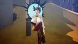 big_breasts bunny_costume bunny_ears bunnysuit mod nipples pink_nipples red_eyes shin_megami_tensei_v:_vengeance yoko_hiromine