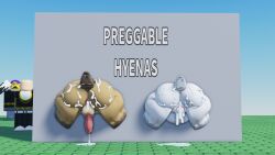 3d after_sex anus ass cum cum_drip cum_in_ass cum_in_pussy dick femboy furry hyena knot male/female nekomaniaa pussy roblox roblox_avatar roblox_game robloxian self_upload stuck_in_wall white_fur