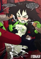 2d black_hair busty disney disney_channel female female_focus h1draw hourglass_figure kim_possible pale-skinned_female pale_skin red_hair shego speech_bubble wide_hips