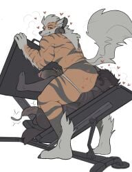 anal anthro arcanine ass balls black_body black_fur black_nose bodily_fluids claws closed_eyes clothed clothing duo ear_piercing facesitting fluffy fluffy_tail fur generation_1_pokemon genital_fluids genitals gym heart_symbol hi_res humanoid_genitalia hybrid jockstrap jockstrap_only ledange leg_press leg_press_redraw_(meme) male male/male mammal mane masturbation meme multicolored_body multicolored_fur nintendo nude nude_anthro nude_male oral penis piercing pointy_ears pokemon pokemon_(species) precum rimming ring sex simple_background sitting_on_another striped_body striped_fur stripes tail throbbing throbbing_penis toe_claws topless two_tone_body two_tone_fur underwear underwear_only vampire