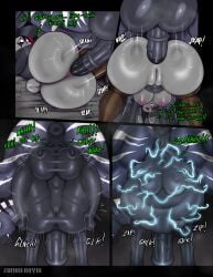 anal anal_sex anthro balls big_balls big_penis bodily_fluids clothing cock_vore cum cum_vore digestion doggy_style duo female female_prey feral from_behind_position generation_5_pokemon genital_fluids genitals hi_res huge_balls huge_cock hyper hyper_balls hyper_genitalia hyper_penis imminent_death jeana_(zombieray10) lagomorph leporid male male/female male_pred mammal nintendo nittoh penetration penile penis pokemon pokemon_(species) rabbit sex story story_in_description thick_thighs vore zebstrika zombieray10
