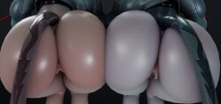 2girls 3d curvy geodat64 huge_ass jane_doe_(zenless_zone_zero) tagme zenless_zone_zero
