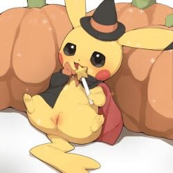 blush bow gen_1_pokemon lying no_humans on_back open_mouth pikachu pokemon_(creature) sparkle sparkling_eyes star