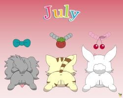2025 anus artist_logo ass balls bow_tie canid canine canis digital_media_(artwork) domestic_cat domestic_dog english_text felid feline felis female female_feral feral fur genitals gradient_background grey_body grey_fur hare hi_res hunting_dog japanese_hare jewelpet jewelry kris_(jewelpet) lagomorph leporid logo male male_feral mammal necklace penis pichu90 pussy rear_view ruby_(jewelpet) sango_(jewelpet) sanrio sega_fave simple_background striped_body striped_fur stripes tabby_cat tan_body tan_fur tapering_penis text vulva white_body white_fur