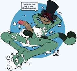 furry glove green_fur hat horsecock male nyaroma penis solo toontown_corporate_clash toontown_online toony