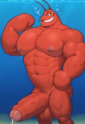 1boy abs ai_generated anthro balls biceps big_muscles big_penis bubbles crustacean cum cum_dripping_from_penis cumdrip enormous_penis erection flexing_bicep furry furry_male furry_only genitals gigantic_penis grin huge_cock large_penis larry_the_lobster lobster male male_nipples male_only marine mature mature_anthro mature_male muscles muscular muscular_anthro muscular_male nickelodeon nipples nude nude_anthro nude_male pecs penis red_body smiling solo solo_focus solo_male spongebob_squarepants testicles thick_penis underwater water