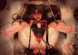 ass_in_air black_hair black_hair_female bleeding_from_anus bleeding_from_pussy blood_on_thigh blood_splatter blue_eyes blush bondage breasts bruise bruised_breast brutal_rape cable concerned cum cum_in_anus cum_in_pussy cum_spurt dildo dildo_in_pussy dildo_insertion electric_dildo evening fate/stay_night fate_(series) female_pubic_hair gaping_pussy long_hair_female lot_of_cum medium_breasts mosaic_censoring open_mouth pale_nipples pink_nipples pubic_hair pubic_stubble purple_breasts pussy rape red_face restrained rope rope_bondage semen shitappa0120 sole_female teenage_girl teenager violence violent_rape