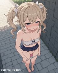 ai_generated anime_girl barbara_(genshin_impact) blush cute cute_girl dildo female female genshin_impact petite petite_body petite_breasts petite_female public small_breasts solo_female teen teen_girl teenage_girl uniwaifu vaginal_penetration