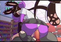 1boy 1girls 2d anal anal_sex animated diives female looking_back loop looping_animation male panties panties_aside public public_sex reverse_cowgirl_position schoolgirl_uniform sopdeta_(diives) sound tagme tail video voice_acted white_panties