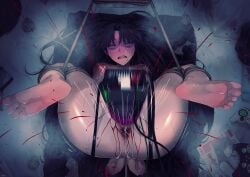 ass_in_air black_hair black_hair_female bleeding_from_anus bleeding_from_pussy blood_on_thigh blood_splatter blue_eyes blush bondage breasts bruise bruised_breast brutal_rape cable concerned cum cum_in_anus cum_in_pussy cum_spurt dildo dildo_in_pussy dildo_insertion electric_dildo evening eyes_rolling_back fainted fate/stay_night fate_(series) female_pubic_hair gaping_pussy long_hair_female lot_of_cum medium_breasts mosaic_censoring open_mouth pale_nipples pink_nipples pubic_hair pubic_stubble purple_breasts pussy rape red_face restrained rope rope_bondage semen shitappa0120 sole_female sweat sweating teenage_girl teenager violence violent_rape
