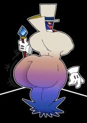 1boy ass ass_focus big_ass big_ass_(male) big_butt big_chest big_pecs big_tits bottom_heavy bottom_heavy_male busty colelucario count_bleck disembodied_hands huge_ass huge_butt huge_chest huge_pecs huge_tits male male_only mario_(series) nintendo paper_mario solo solo_focus solo_male staff super_paper_mario tanookers top_hat