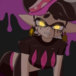 1girls bending_over bent_over callie_(splatoon) clothed_female crying inkling octo_callie ojiya625 splatoon splatoon_(series) splatoon_2 squid_sisters twitter_link