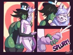 2025 2boys 2d ace_of_hearts ace_of_spades asmr ass ass_focus big_ass black_hair black_lipstick blush bottom_heavy cards cock cum dialogue english_text fat_ass femboy femboy_on_femboy femboy_on_male femboydom femboysub furry gay gay_sex handjob handjob_from_behind hypnosis latex latex_gloves lipstick_mark male male/male male_only microphone nsfw original_character penis poofy_hair psyfly purple_hair shell tail text_bubble textless textless_version thick_ass thick_thighs three_fingers tophat tophat_turtle turtle turtle_(tophat_turtle) valen_yar'ne yaoi