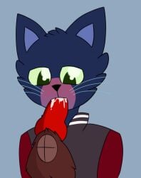 blush brown_hair feline food tagme
