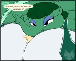 animal_crossing anthro bedroom_eyes big_breasts big_cheeks bodily_fluids border breasts clothed clothing colored_cum cum cum_in_mouth cum_inside dialogue elephant elephantid english_text eyelashes eyeliner eyeshadow female genital_fluids green_body green_hair hair hi_res huge_breasts hyper hyper_breasts jouigidragon leaking_cum makeup mammal markings motion_lines narrowed_eyes nintendo obese obese_anthro obese_female opal_(animal_crossing) overweight overweight_anthro overweight_female panties partially_clothed proboscidean proboscis_(anatomy) seductive solo text topwear torn_bra torn_clothing torn_topwear trunk_(anatomy) underwear unusual_bodily_fluids unusual_cum unusual_genital_fluids watermark white_border white_markings yellow_cum