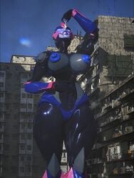 arcee big_breasts breasts cleavage female huge_breasts macro nipples qzk_forte tagme thick_thighs transformers wide_hips