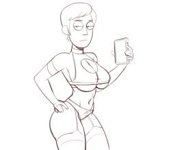 1girls adult_swim aged_up big_breasts female female_focus female_only mostly_clothed revealing_clothes rick_and_morty short_hair sketch solidus summer_smith thick_thighs