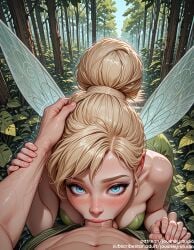 1boy :>= ai_generated all_the_way_to_the_base bangs bare_shoulders blonde_hair blue_eyes blush breasts clothing day deepthroat disney dress erection eyelashes fairy fairy_wings fellatio female fingernails flower forest grass green_dress hair_bun hair_ornament holding_hands holding_head irrumatio jousneystudio leaf light-skinned_female lips looking_at_viewer makeup male male_pov medium_breasts nature nude oral outdoors penis peter_pan_(disney) plant pointy_ears pov pov_male saliva sex single_hair_bun solo_focus straight strapless strapless_dress sweat throat_fuck tinker_bell tinkerbell_(disney) tree veins veiny_penis wings