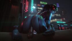 1boy 1girls 3d 4k absurd_res animated ass black_hair blue_skin bouncing_ass bouncing_balls city cowgirl_position feet female female_focus female_on_top hi_res highres large_ass loop male/female moaning night overwatch riding riding_penis sex sound tagme vaginal_penetration vgerotica video voice_acted widowmaker