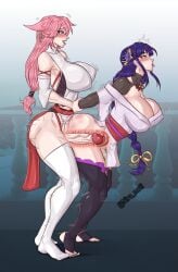 big_ass big_breasts big_butt big_penis bruised brush dickgirl feet female fox fox_ears fox_girl futa_focus futa_on_female futa_only futa_with_female futanari genshin_impact huge_ass huge_breasts huge_cock huge_thighs intersex japanese_clothes niramoli pink pounding pounding_pussy raiden_shogun sex sex_from_behind sex_slave standing_sex thicc thighs xray_view yae_miko yae_miko_(genshin_impact)