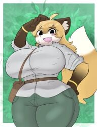 big_breasts breasts cleavage female fujiko_(inazuma_kat) furry huge_breasts inazuma_kat tagme thick_thighs wide_hips