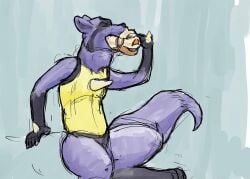 2012 age_difference almost_fully_inside anthro black_body black_fur blue_background blue_body blue_fur blue_tail bodily_fluids closed_eyes colored crying crying_prey duo forced fur generation_2_pokemon generation_4_pokemon guide_lines jeri_kleinlowe larger_pred lucario male male/male male_pred male_prey nintendo nude_pred nude_prey open_mouth oral_vore pokemon pokemon_(species) simple_background sitting size_difference smeargle tail tan_body tan_fur tears tongue unwilling_prey upset vore willing_pred yellow_body yellow_fur