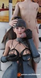 1boy 1girl1boy 1girls 1girls1boy 3d 3d_(artwork) 3d_render 4k 4k_resolution big_ass big_balls big_breasts big_butt big_penis black_hair blender blender_(software) breasts brown_hair brunette_hair curvaceous donanoni eve_(stellar_blade) female hips holding holding_dick holding_object holding_penis hourglass_figure hourglass_figured_female kaine_(nier)_(cosplay) large_ass looking_at_viewer maid maid_apron maid_dress maid_headdress maid_outfit maid_uniform stellar_blade tagme thick thick_ass thick_legs thick_penis thick_thighs