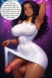 1futa ai_generated areolae areolae_visible_through_clothing arm_behind_head armpits balls beautiful big_breasts blush blushing_at_viewer bottomless bottomless_futa breasts circumcised circumcised_futa circumcised_penis club colorful colorful_background curly_hair dark-skinned_futa dark_hair dark_skin dimples dress dress_lift earrings eyeliner eyeshadow flashing futa_focus futanari gold_earrings gold_jewelry gorgeous hand_behind_head hoop_earrings huge_balls huge_cock huge_testicles implied_anal implied_sex intersex inviting inviting_to_fuck inviting_to_sex inviting_viewer lights long_hair looking_at_viewer makeup nipples nipples_visible_through_clothing penis red_lips red_lipstick red_nail_polish red_nails sexy sexy_pose slim_waist smile smiling smiling_at_viewer speech_bubble standing talking_to_viewer teeth teeth_showing testicles thighs tight_clothing tight_dress transparent_clothing vein veins veins_on_dick veiny veiny_penis white_dress wide_hips yellow_eyes
