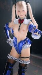 3d bellmav blonde_hair blue_eyes breasts dead_or_alive elbow_gloves female functionally_nude gloves incise_soul m-rs marie_rose naked_female nude nude_female pussy solo solo_female solo_focus standing