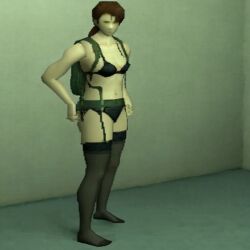 ai_generated bra metal_gear_solid polygon polygonal polygonal_breast ps1_artstyle quiet_(metal_gear) solo stockings wtf