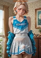 1boy ai_generated balls femboy male meybekity otoko_no_ko penis skirt trap yaoi