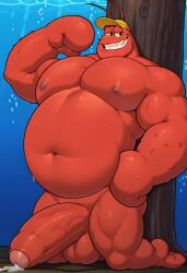 1boy ai_generated anthro balls belly biceps big_belly big_penis bubbles crustacean cum cum_dripping_from_penis cumdrip erection fat fat_belly fat_male flexing_bicep furry furry_male furry_only genitals gigantic_penis grin hat huge_belly huge_cock large_belly large_penis larry_the_lobster lobster male male_nipples male_only marine mature mature_anthro mature_male muscles muscular muscular_anthro muscular_male navel nickelodeon nude nude_anthro nude_male on_knees overweight overweight_anthro overweight_male pecs penis red_body smiling solo solo_focus solo_male spongebob_squarepants testicles thick_penis underwater water